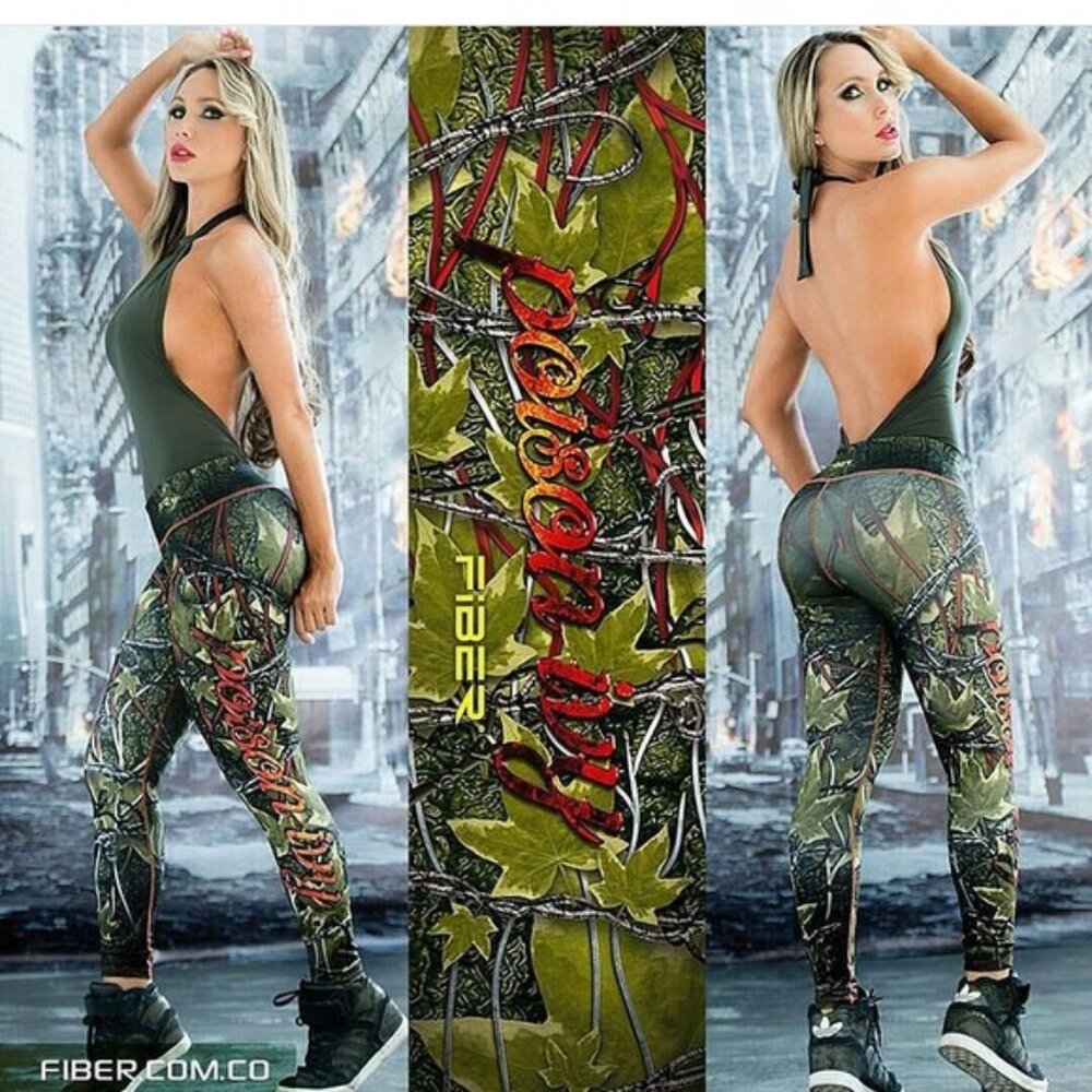 FIBER Colombian "Poison Ivy" Camo Barbed Wire Leggings One Size OS